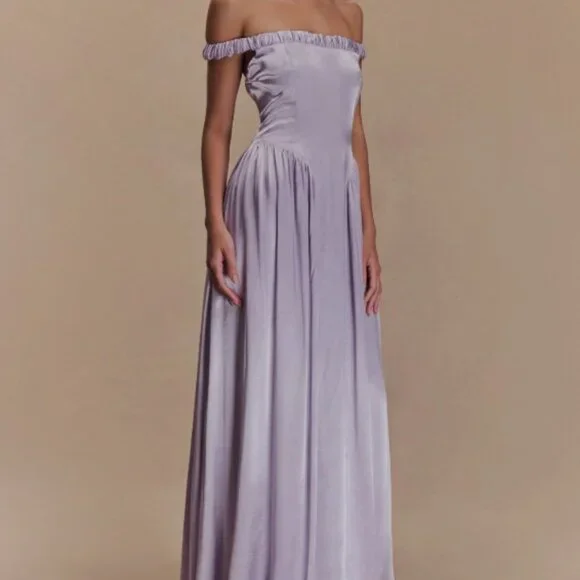 Meshki | Dresses | Meshki Coco Dropped Waist Maxi Dress Lilac Xl | Poshmark